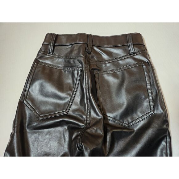 Abercrombie & Fitch The Skinny High Rise Pants - Size 23 Shiny Black - Picture 7 of 8